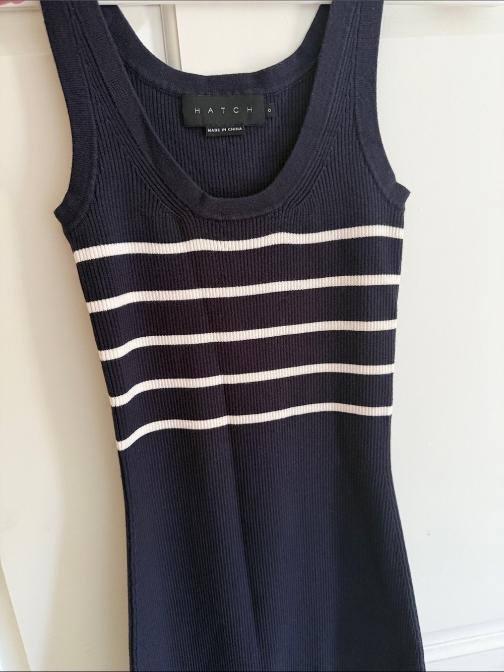Hatch maternity Navy Tank Dress with White Stripes size 0